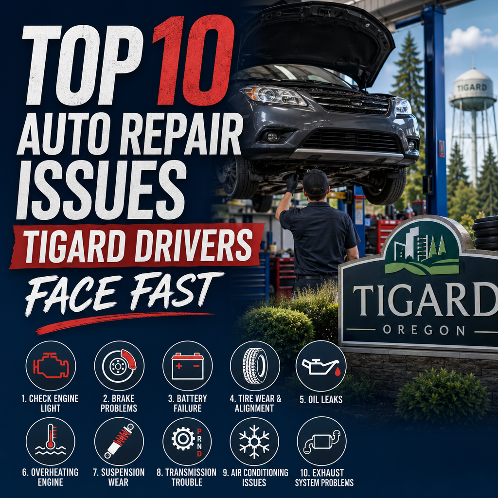 Mechanic inspecting car engine for common auto repair issues with maintenance tips